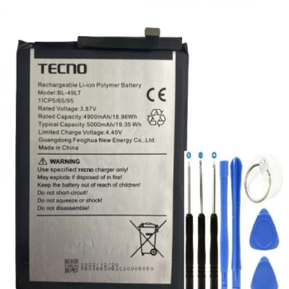 Tecno Camon 19 Pil Batarya BL-49LT+Tamir Set ürün görseli 1