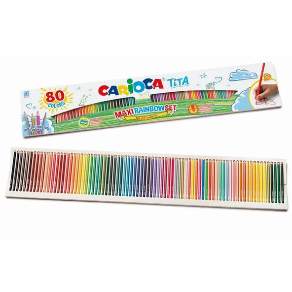 Carioca Tita Kuru Boya Kalemi 80 Renk Maxi Gökkuşağı Seti ürün görseli 1