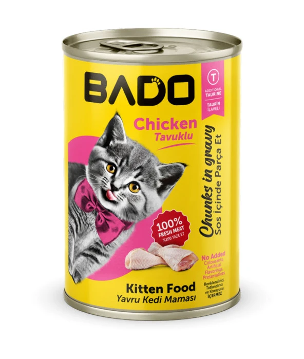Bado Yavru Kedi Yaş Maması Tavuk Etli 400GR ürün görseli 1