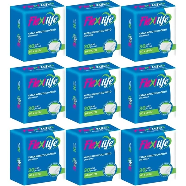 Flexi Life Yetişkin Alt Açma Yatak Koruyucu Örtü 60*90CM Klasik 270 Adet (9PK*30) ürün görseli 1