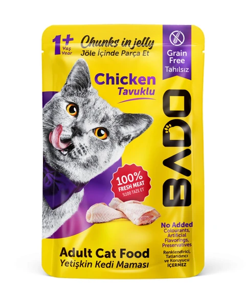 Bado Yetişkin Yaş Kedi Maması Tavuk Etli 85GR ürün görseli 1
