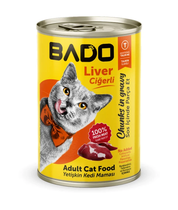 Bado Yetişkin Yaş Kedi Maması Ciğerli 400GR ürün görseli 1