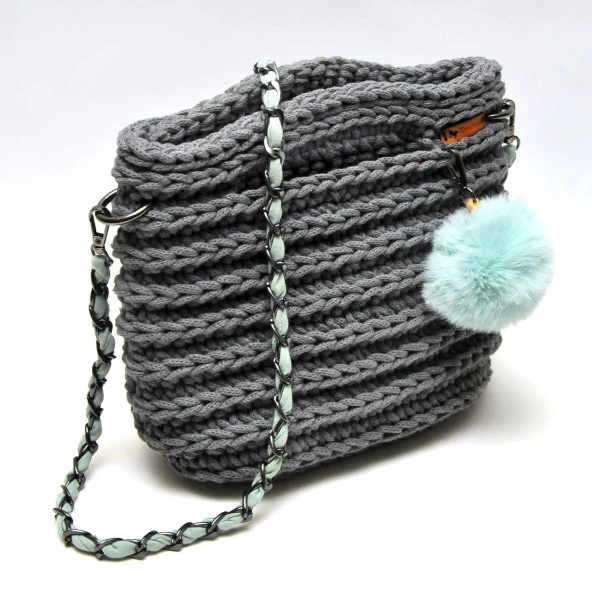 Handmade Makrome İp Tasarım Çanta - Resim 2