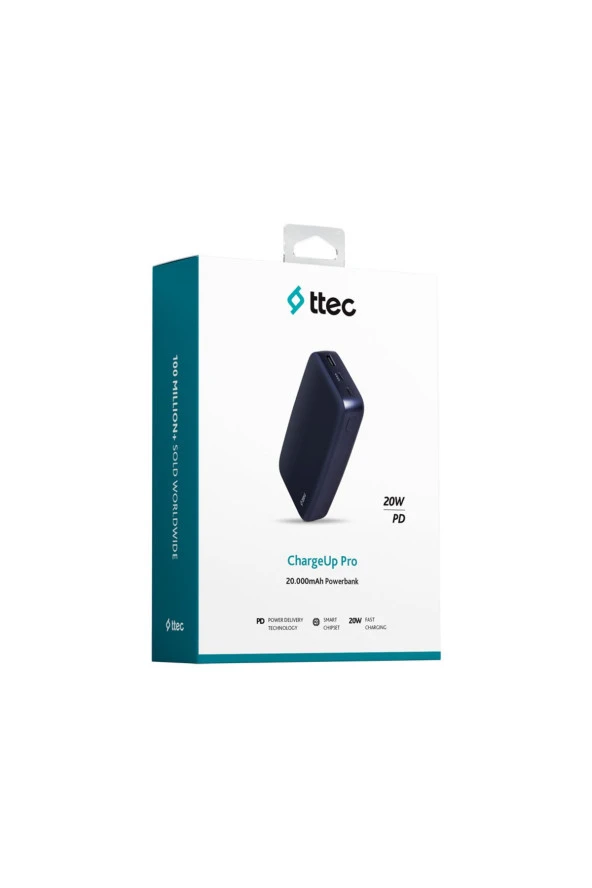Ttec 2BB212L ChargeUp Pro 20.000 mAh PD 20W Taşınabilir Hızlı Şarj Aleti / Powerbank - Resim 8