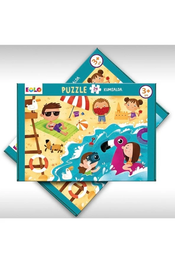 24 Parça Puzzle - Kumsalda - Resim 2