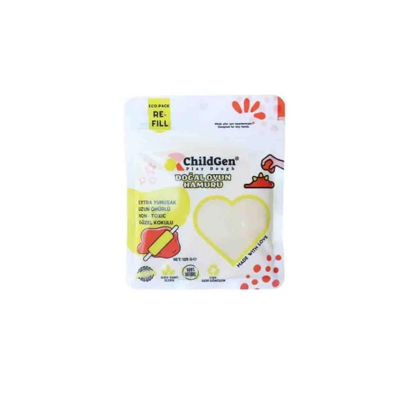 Childgen 125 gr Doğal Oyun Hamuru - Beyaz ürün görseli 1