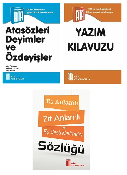 Atasözleri,Deyimler ve Özdeyişler-Yazım Klavuzu-Eş Anlamlı,Zıt Anlamlı ve Eş Sesli Kelimeler Sözlüğü ürün görseli 1