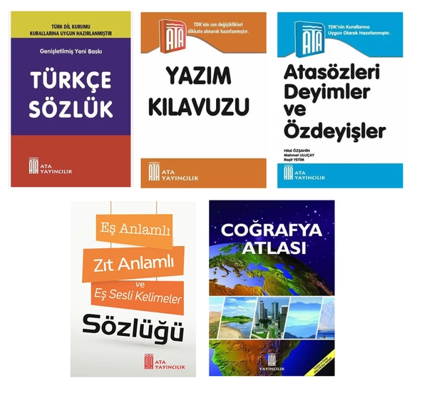 Türkçe Sözlük-Atasözleri-Yazım Kılavuzu-Eş Anlamlı,Zıt Anlamlı Kelimeler Sözlüğü-Coğrafya Atlası ürün görseli 1