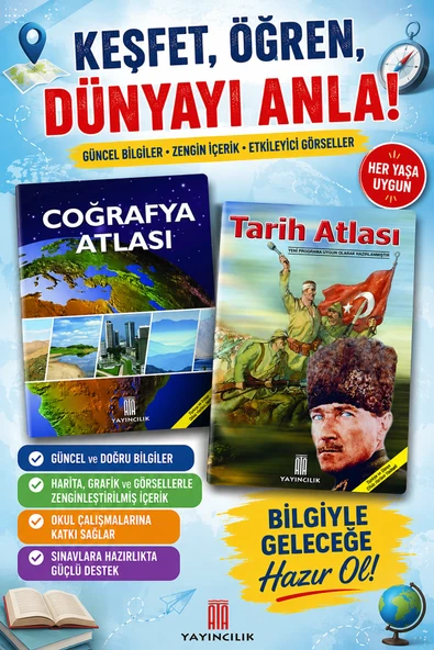 Coğrafya Atlası- Tarih Atlası ürün görseli 1