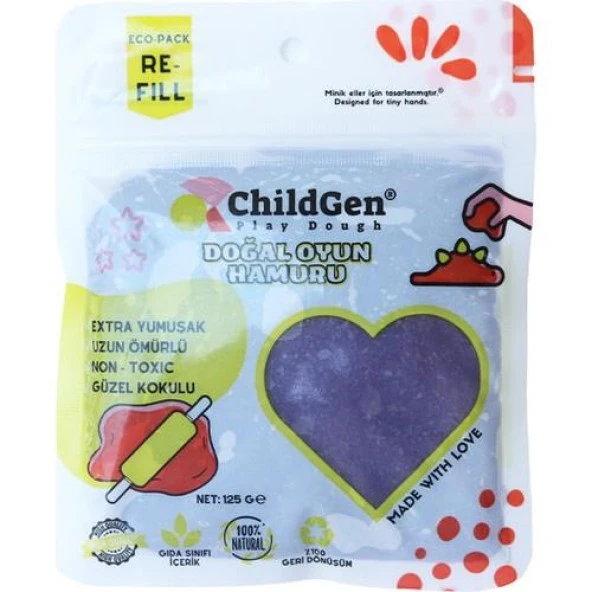 Childgen 125 gr Doğal Oyun Hamuru - Mor ürün görseli 1