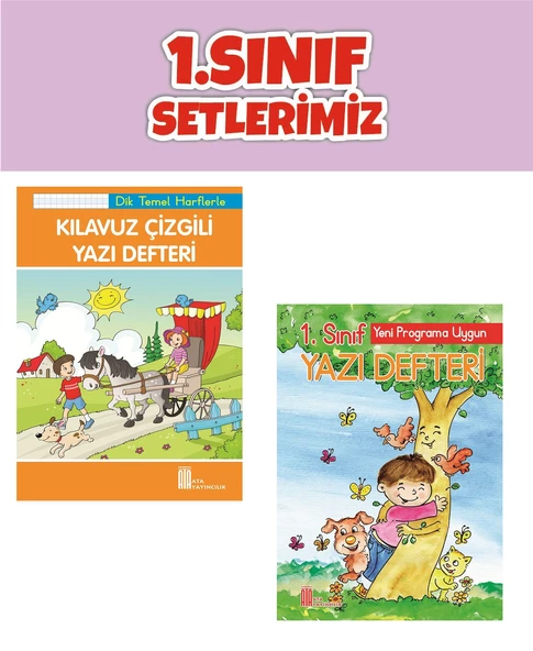 Ata 1.Sınıf Büyük Boy Kılavuz Çizgili Yazı Defteri Seti ürün görseli 1