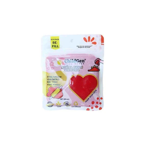 Childgen 125 gr Doğal Oyun Hamuru - Kırmızı ürün görseli 1