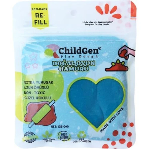 Childgen 125 gr Doğal Oyun Hamuru - Mavi ürün görseli 1
