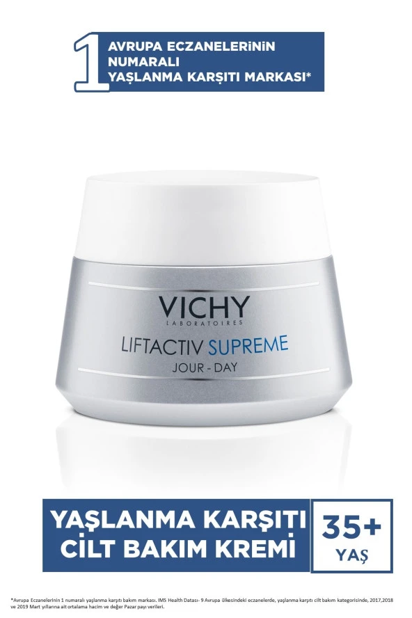 Vichy Liftactiv Supreme Normal ve Karma ciltler Ciltler İçin Kırışıklık Karşıtı Gündüz Bakım Kremi 50 ml ürün görseli 1