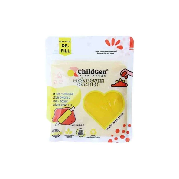 Childgen 125 gr Doğal Oyun Hamuru - Sarı ürün görseli 1