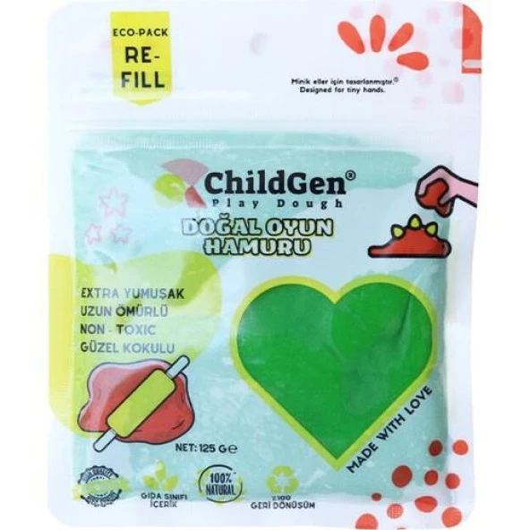 Childgen 125 gr Doğal Oyun Hamuru - Yeşil ürün görseli 1