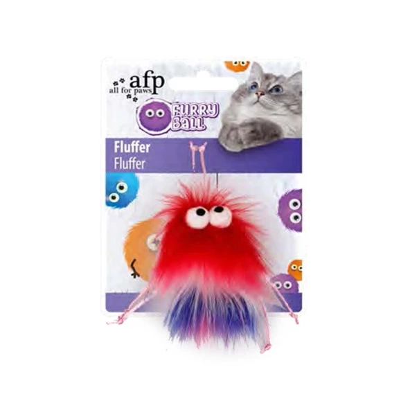 Furry Ball-Fluffer Catnipli- Kırmızı 15x8x3,5 cm ürün görseli 1