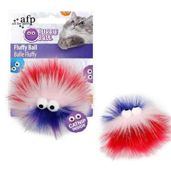 Furry Ball-Fluffer Catnipli- Pembe 9,5x9x5x5 cm ürün görseli 1