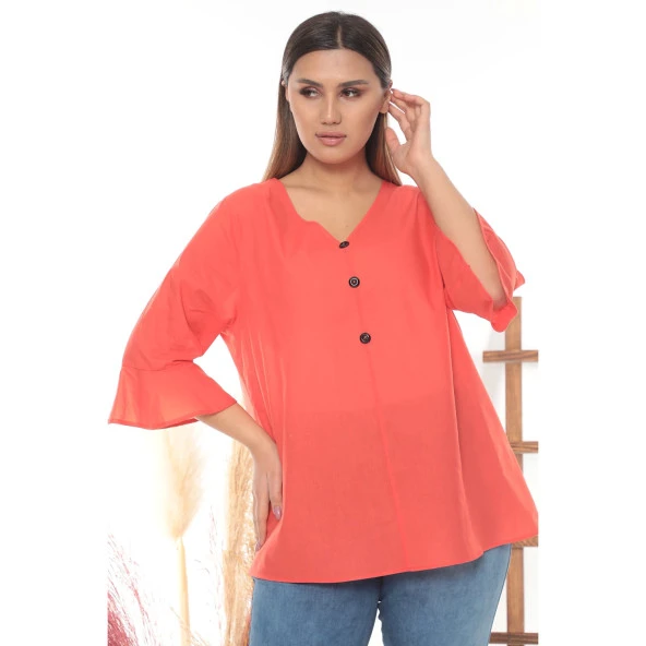 %100 Cotton Büyük Beden Bluz ürün görseli 1