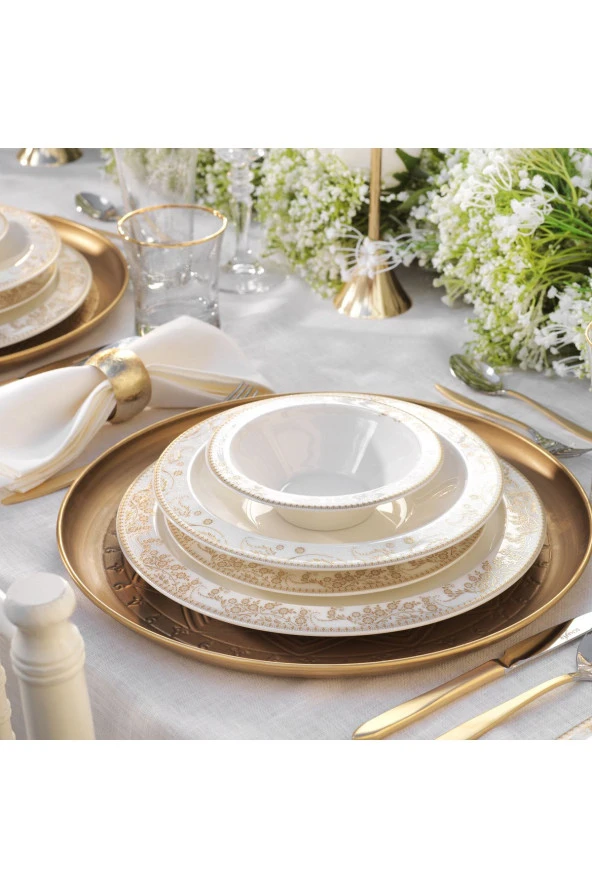 Schafer Tılsım Bloomfest Yemek Takımı 60 Parça-gold ürün görseli 1