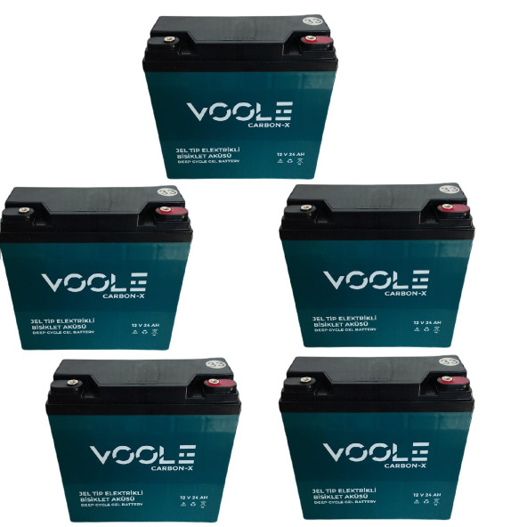 VOOLE 12v 24 Amper (DİK) Elektrikli Bisiklet Aküsü 5'lü Paket ürün görseli 1