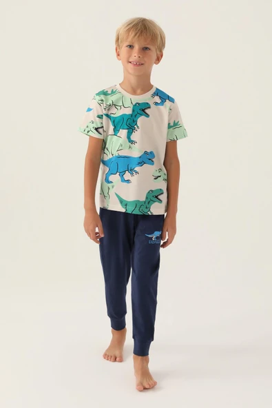Roly Poly 3360 Dinosaur Erkek Çocuk Pijama Takımı ürün görseli 1