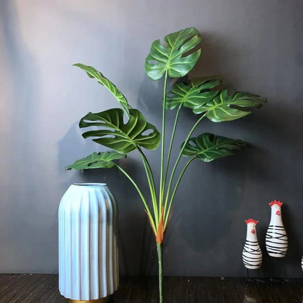 Nettenevime Yapay Çiçek Monstera Yaprağı Yeşil Renk 7 Başlı 7 Kafalı Yapay Yaprak ürün görseli 1