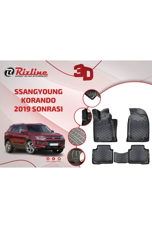 Rizline Ssangyong Korando 2019 Sonrası 3d Havuzlu Paspas ürün görseli 1