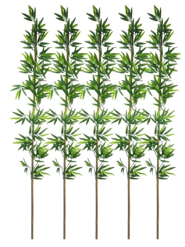 Nettenevime 5li Set Yapay Bambu Sopası 20 Yapraklı 190cm Yapay Çiçek Bambu Duvarı Separatör Çiçeği Yapay Çiçek ürün görseli 1