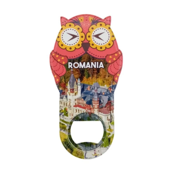 Romanya Temalı Baykuş Magnet Kapak Açacak ürün görseli 1