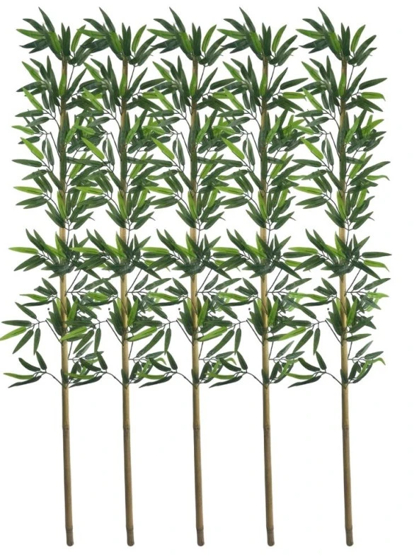 Nettenevime 5li Set Yapay Bambu Sopası 17 Yapraklı 160cm Yapay Çiçek Bambu Duvarı Separatör Çiçeği Yapay Çiçek ürün görseli 1