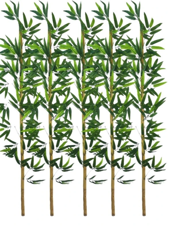 Nettenevime 5li Set Yapay Bambu Sopası 14 Yapraklı 130cm Yapay Çiçek Bambu Duvarı Separatör Çiçeği Yapay Çiçek ürün görseli 1