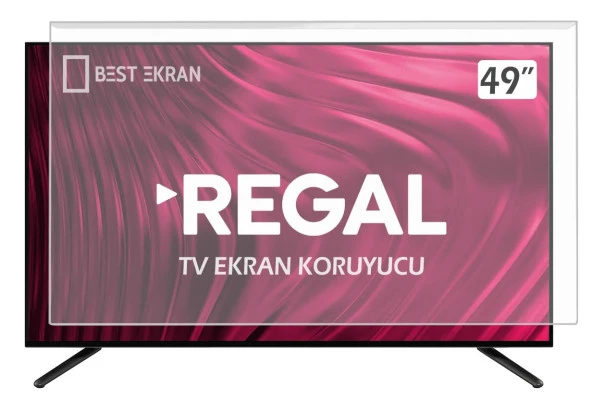 REGAL 49R6010U TV EKRAN KORUYUCU - Regal 49" inç Tv Ekran Koruyucu Şeffaf Paneli ürün görseli 1