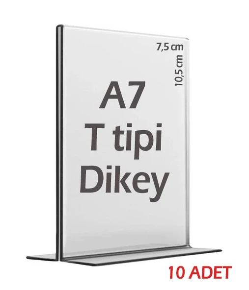 A7 T-Tipi Dikey Şeffaf   Föylük Menü Broşür Etiket Fotoğraflık Albümlük  (10 Adet) ürün görseli 1