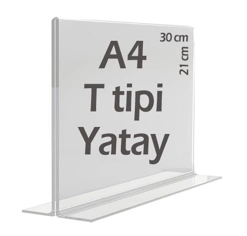 A4 T-Tipi Yatay Şeffaf   Föylük Menü Broşür Etiket Fotoğraflık Albüm Stand Sehpa ürün görseli 1