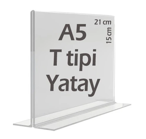 A5 T-Tipi Yatay Şeffaf   Föylük Menü Broşür Etiket Fotoğraflık Albüm Stand Sehpa ürün görseli 1