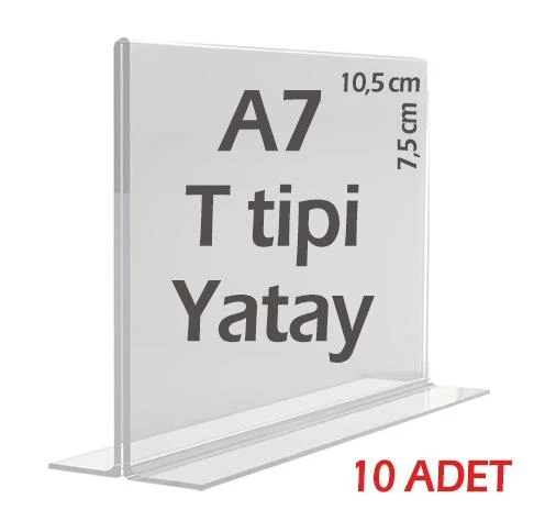 A7 T-Tipi Yatay Şeffaf   Föylük Menü Broşür Etiket Fotoğraflık Albüm Stand Sehpa (10 Adet) ürün görseli 1