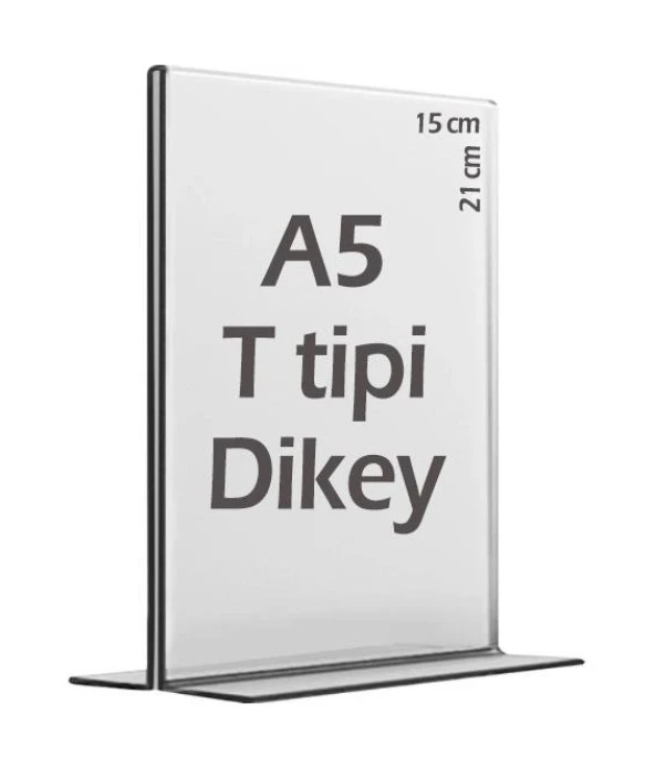 A5 T-Tipi Dikey Şeffaf   Föylük Menü Broşür Etiket Fotoğraflık Albüm Stand Sehpa ürün görseli 1