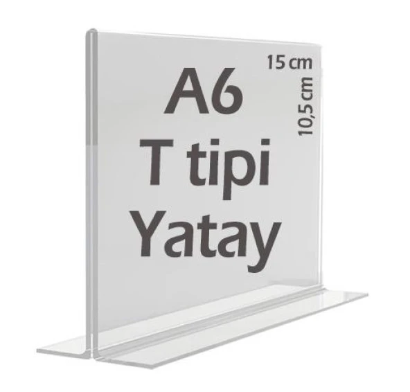 A6 T-Tipi Yatay Şeffaf   Föylük Menü Broşür Etiket Fotoğraflık Albüm Stand Sehpa ürün görseli 1