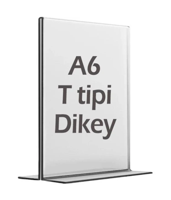 A6 T-Tipi Dikey Şeffaf Föylük Menü Fiyatlık Broşür Etiket Fotoğraflık Albüm Stand Sehpa ürün görseli 1