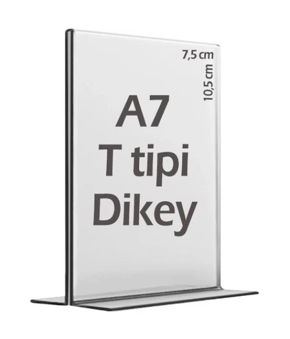 A7 T-Tipi Dikey Şeffaf   Föylük Menü Broşür Etiket Fotoğraflık Albüm Stand Sehpa ürün görseli 1