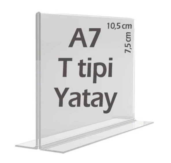 A7 T-Tipi Yatay Şeffaf   Föylük Menü Broşür Etiket Fotoğraflık Albüm Stand Sehpa ürün görseli 1