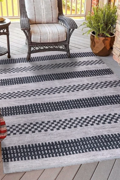 Alpina Home Lavin Gri Yıkanabilir Dokuma Taban Salon Mutfak Balkon Çocuk ve Oturma Odası Kilimi ürün görseli 1