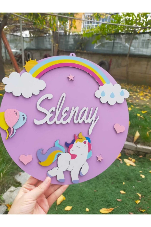 Özel Konsept Tasarım Isimli Bebek Çocuk Kapı Süsü ürün görseli 1