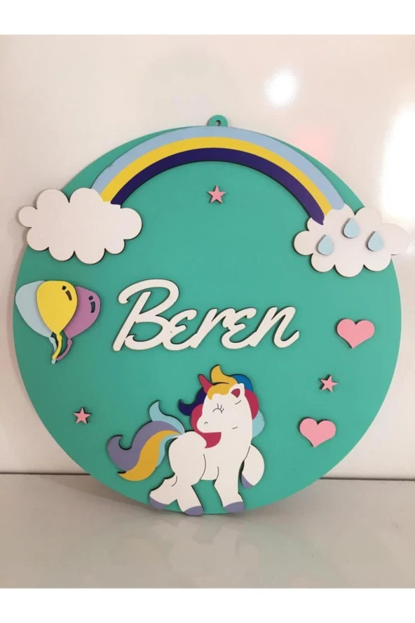 Özel Konsept Tasarım Isimli Bebek Çocuk Kapı Süsü ürün görseli 1