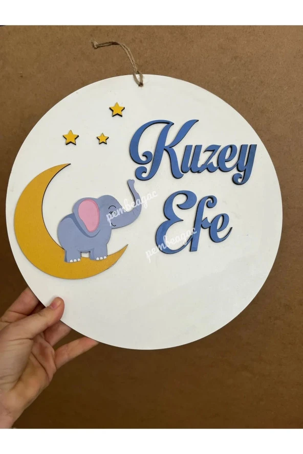 Özel Konsept Tasarım Isimli Bebek Çocuk Kapı Süsü - Resim 2