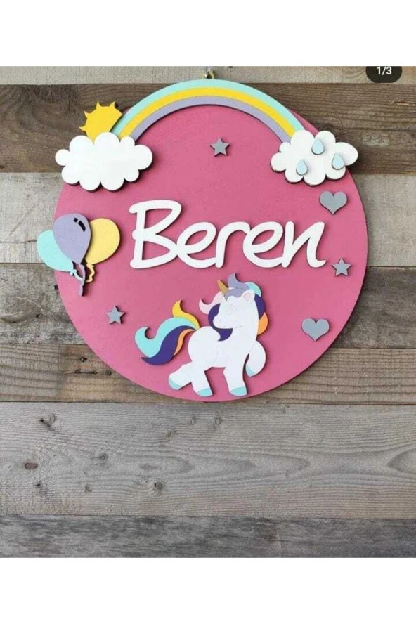 Özel Konsept Tasarım Isimli Bebek Çocuk Kapı Süsü ürün görseli 1