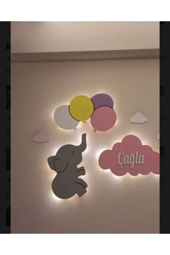 Çocuk Odası Dekoratif Ahşap Gece Lambası Ledli Aydınlatma ürün görseli 1