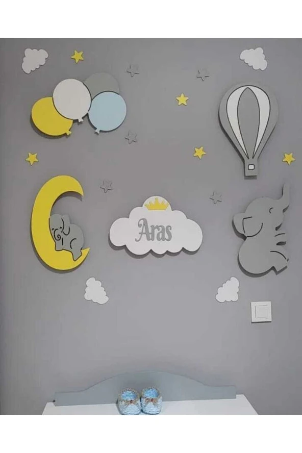 Çocuk Odası Dekoratif Ahşap Gece Lambası Ledli Aydınlatma ürün görseli 1