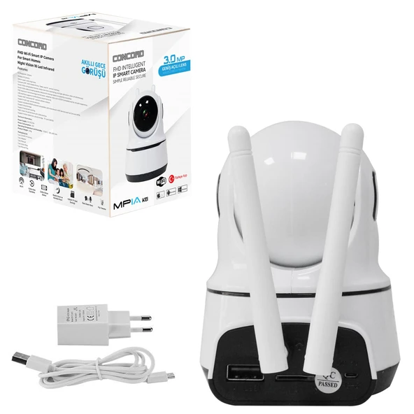 Concord Ip Smart Kamera 3mp 3.6mm Wifi Renkli Gece Görüş Mpia-Kei ürün görseli 1